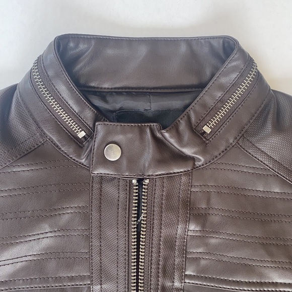 New G by GUESS Big Sur Faux-Leather Moto Jacket S - Picture 4 of 7